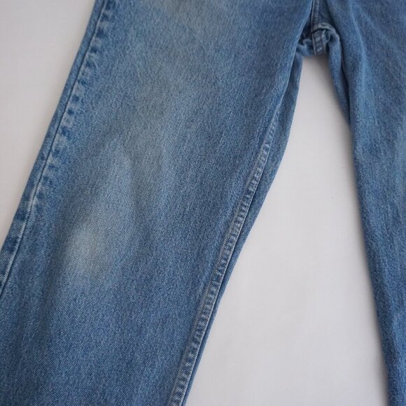 Vintage '90s Tommy Hilfiger Mid Wash Straight Leg Blue Denim Jeans Size 32 - Picture 6 of 16